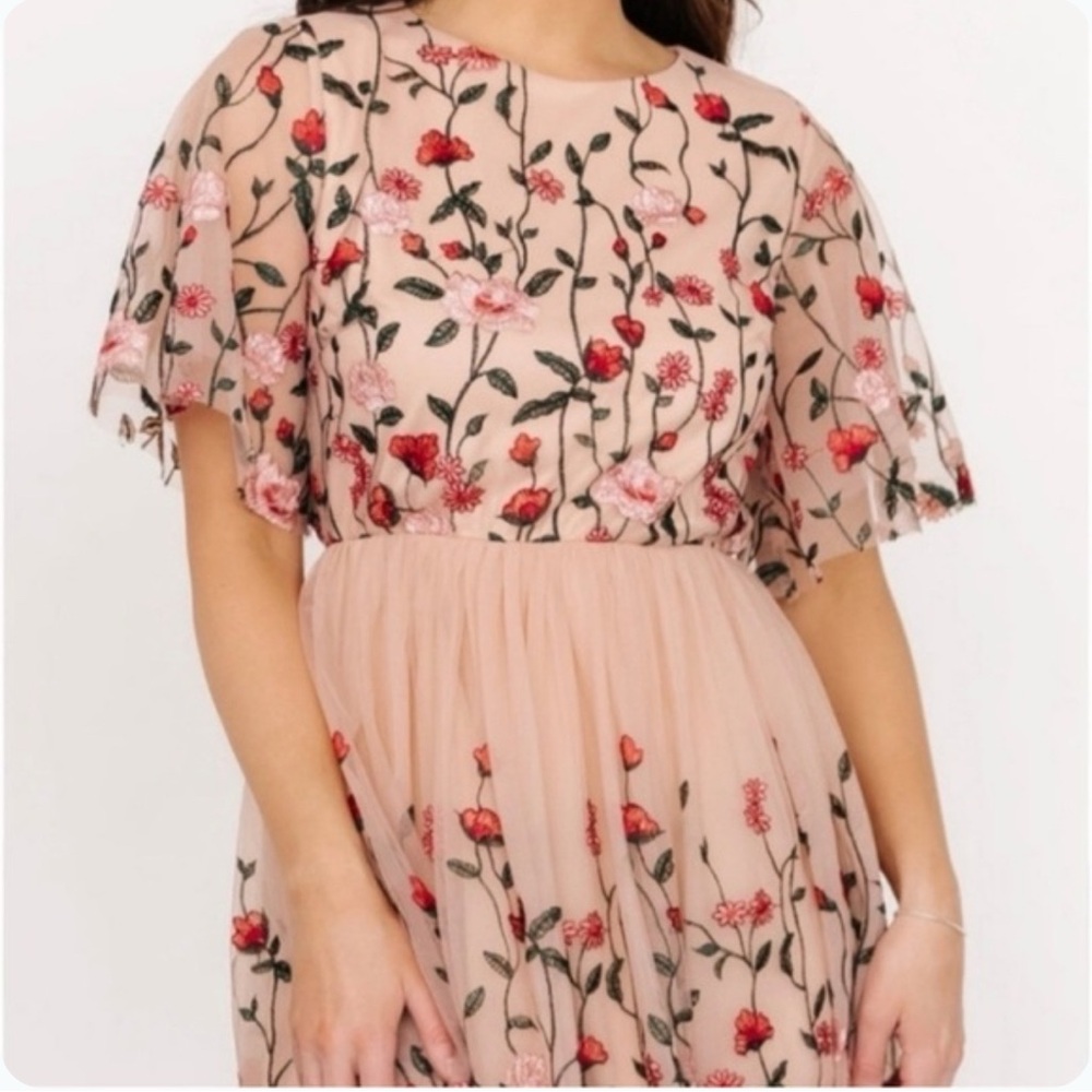 Baltic Born Tulle Dress Rose Garden Floral Embroidered Easter Spring Wedding